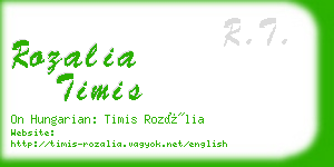 rozalia timis business card